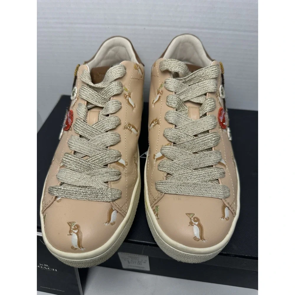COACH Women's C101 Cherry Blossom Pink Penguin Shoes Size 9